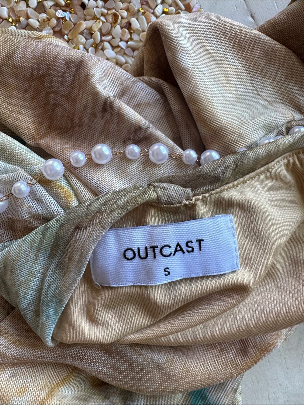 Outcast Margaritte mini dress in iridescent pearl - Picture 7 of 7